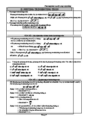 Bài tập Phương trình đường tròn
